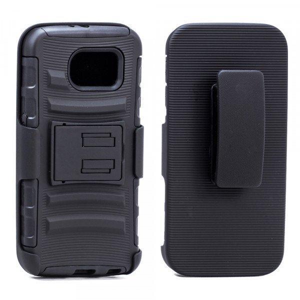 Wholesale Samsung Galaxy S6 Armor Holster Combo Belt Clip (Black)